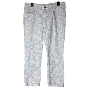 Anthropologie Pilcro Floral Print Jeans Cropped Straight‎ Leg Womens 32 Coquette